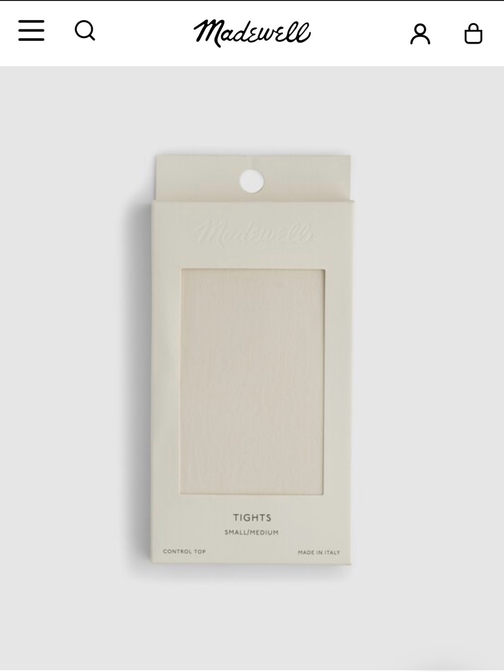 NWT MADEWELL Sheer Tights in Vintage Ivory size women’s medium/large